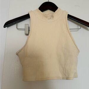 Sleeveless Butter Yellow Ribbed Top